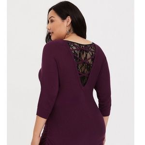 NWT SOLD OUT ONLINE TORRID LACE INSET SWEATER